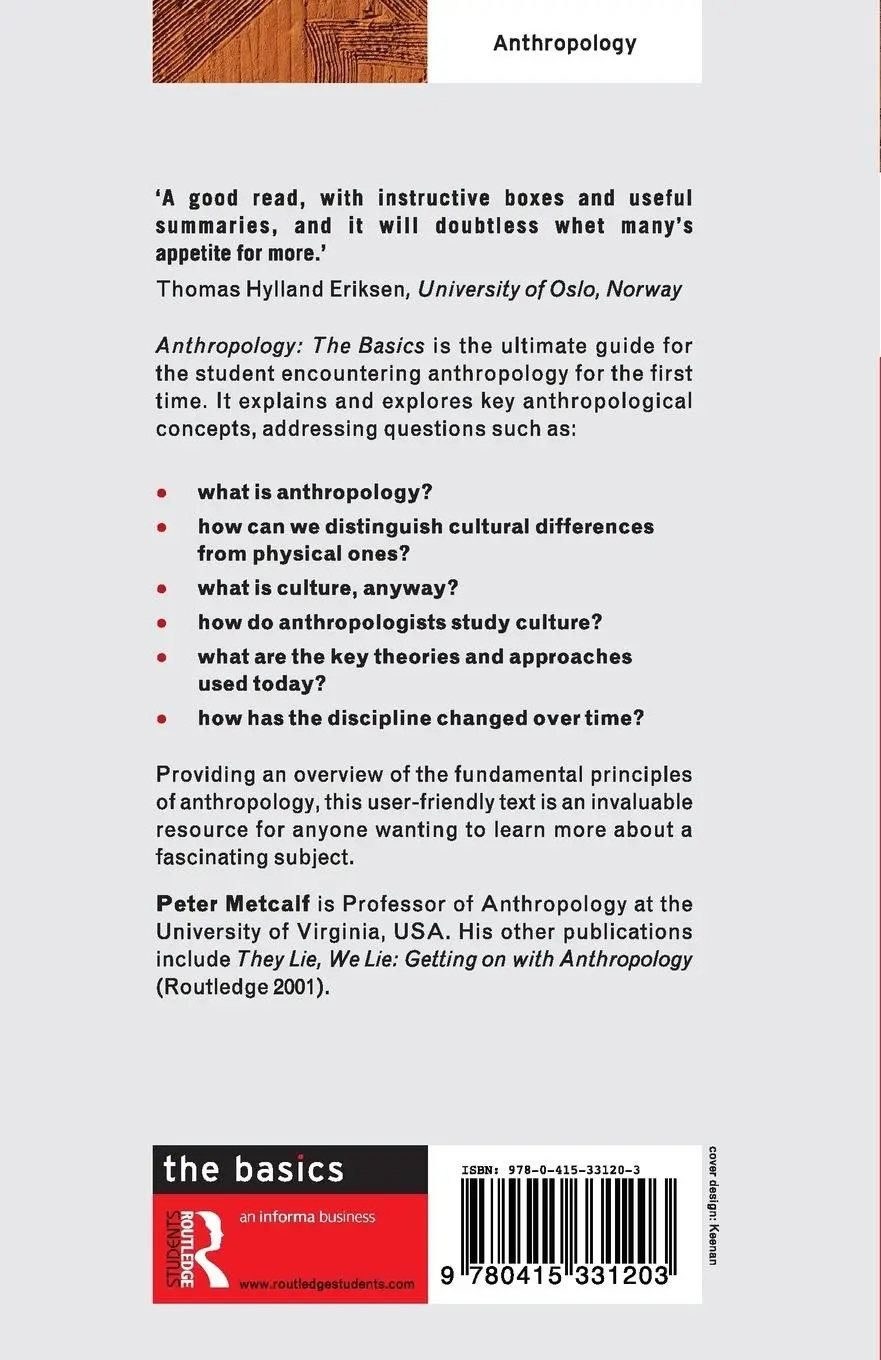 Rückseite: 9780415331203 | Anthropology | The Basics | Peter Metcalf | Taschenbuch | Englisch