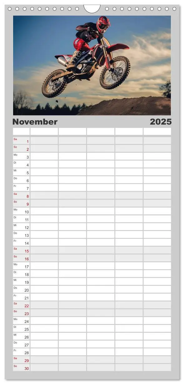 Bild: 9783457091203 | Familienplaner 2025 - Motorcross Welt mit 5 Spalten (Wandkalender,...