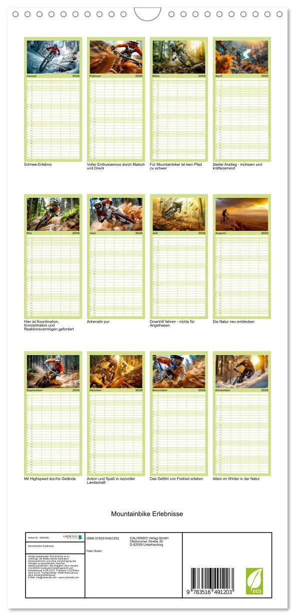 Bild: 9783516491203 | Familienplaner 2026 - Mountainbike Erlebnisse mit 5 Spalten...