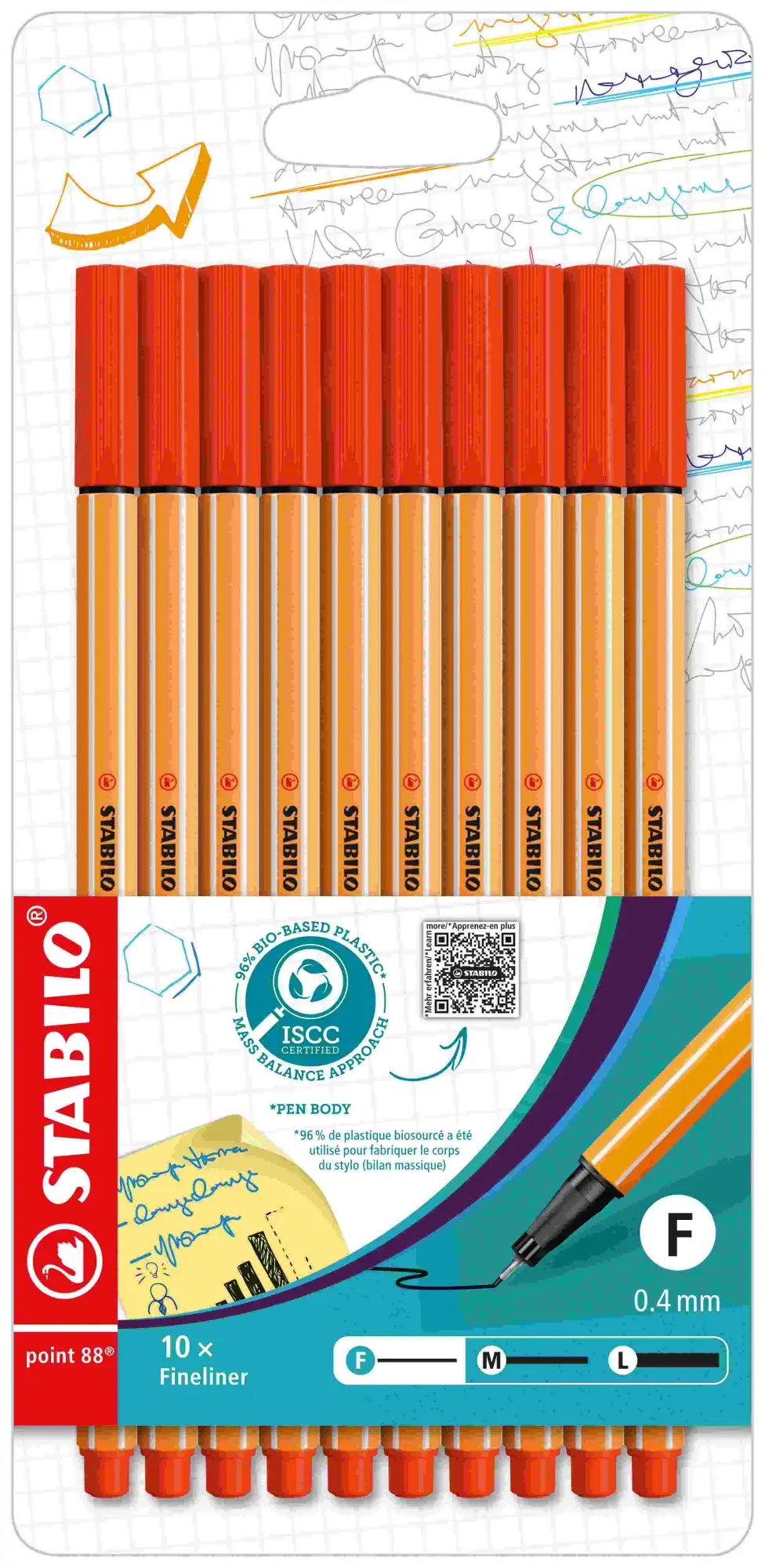 Cover: 4006381491303 | STABILO Fineliner point 88 rot 10er Set | STABILO point 88 | D/8810-40