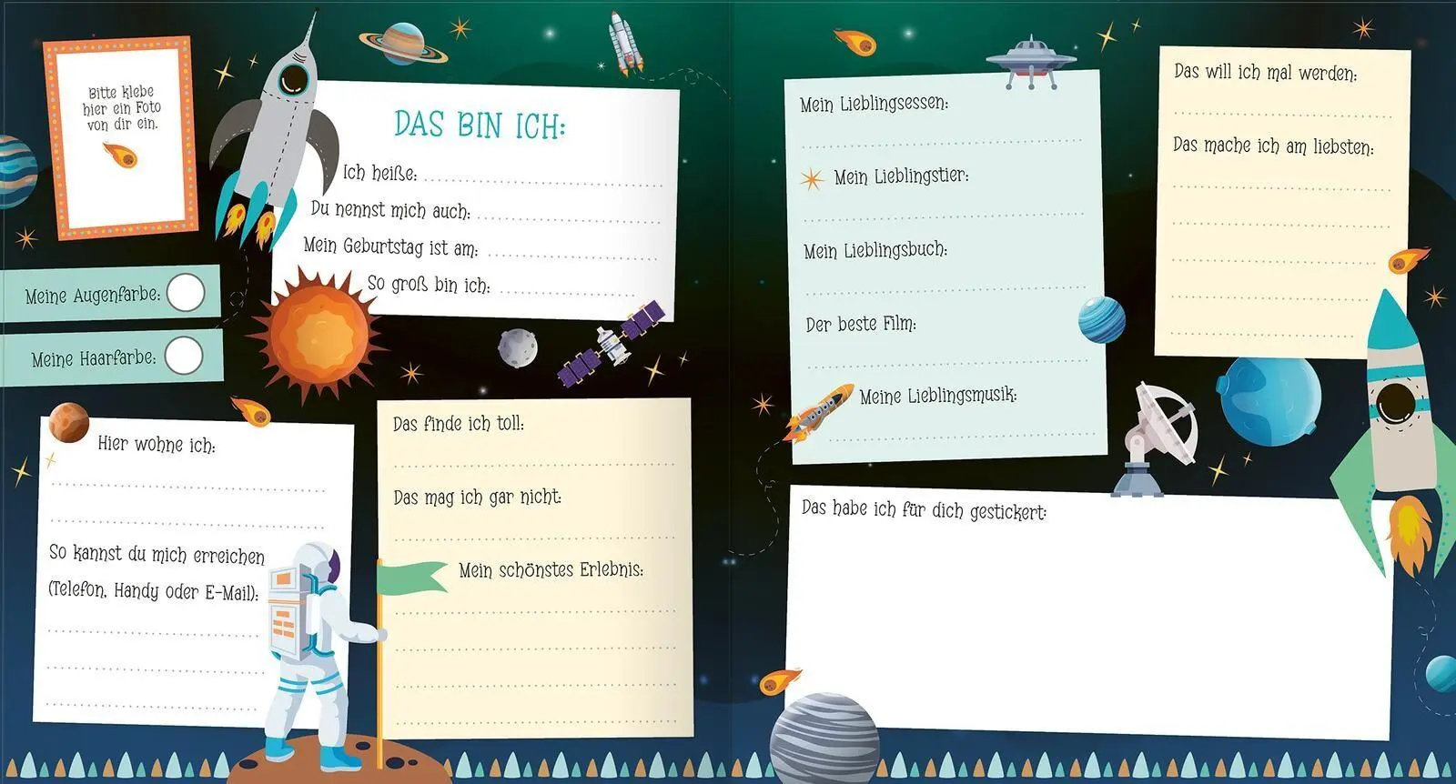 Bild: 4014489141303 | Alle meine Freunde - Weltraum Mit über 300 Stickern | Buch | 64 S.