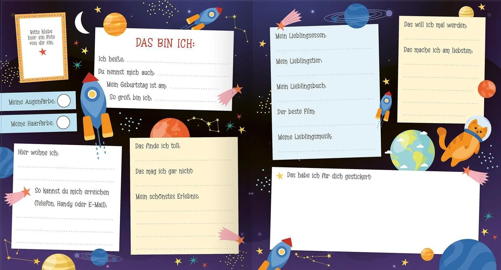 Bild: 4014489141303 | Alle meine Freunde - Weltraum Mit über 300 Stickern | Buch | 64 S.
