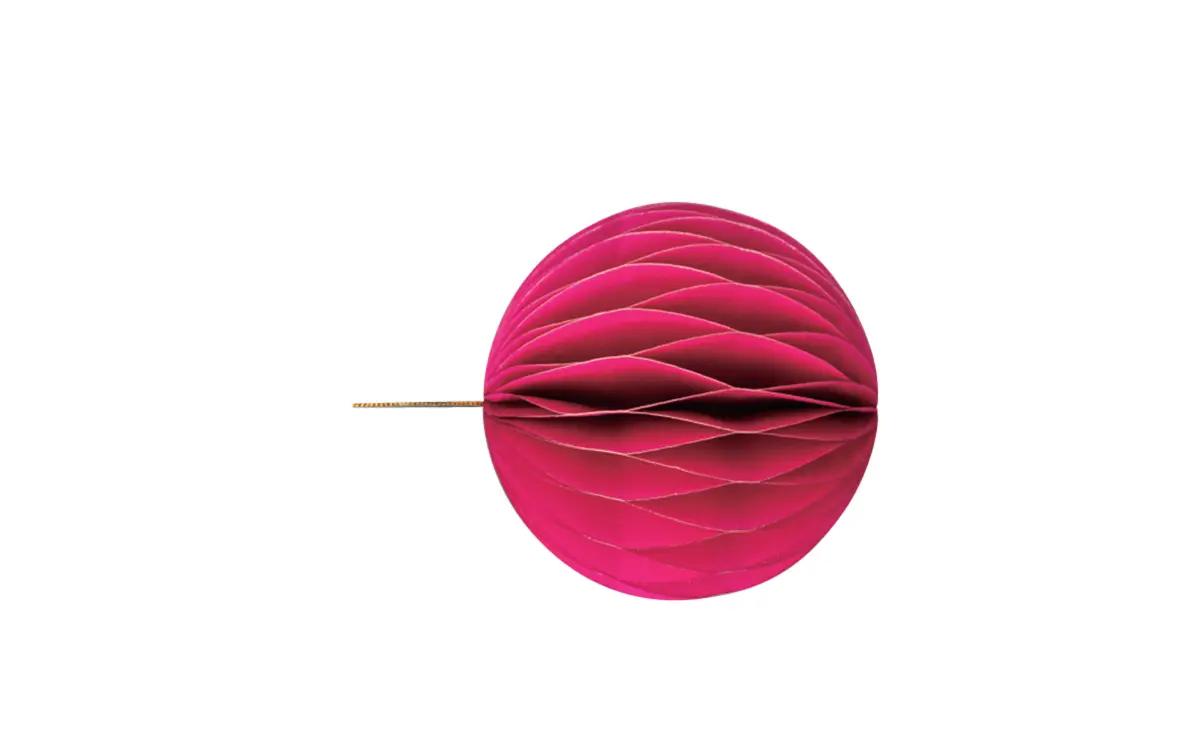 Wabenkugel mit Hänger, pink 8cm, 4St., Papier
