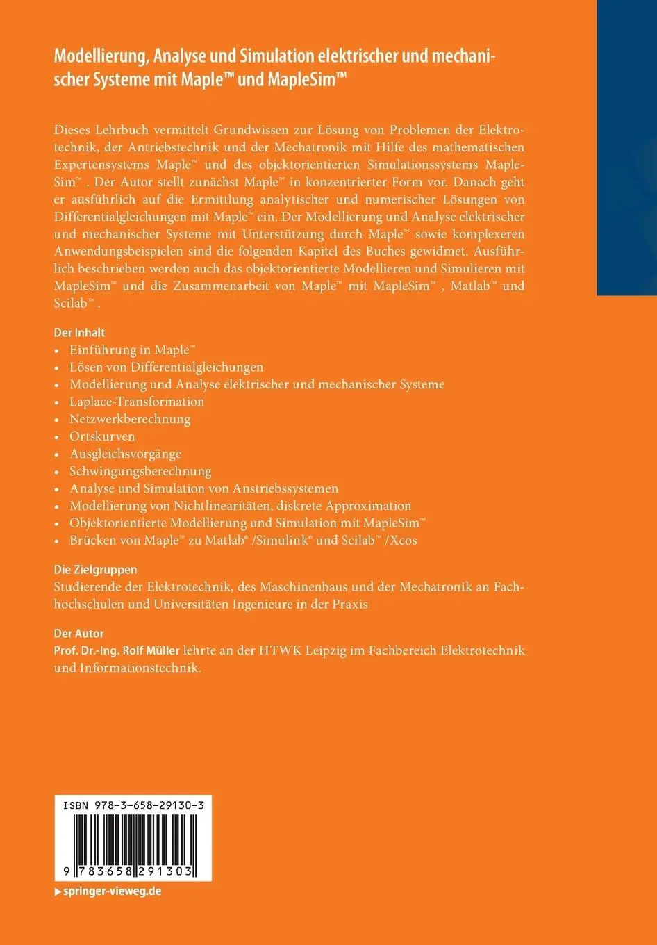 Rückseite: 9783658291303 | Modellierung, Analyse und Simulation elektrischer und mechanischer...