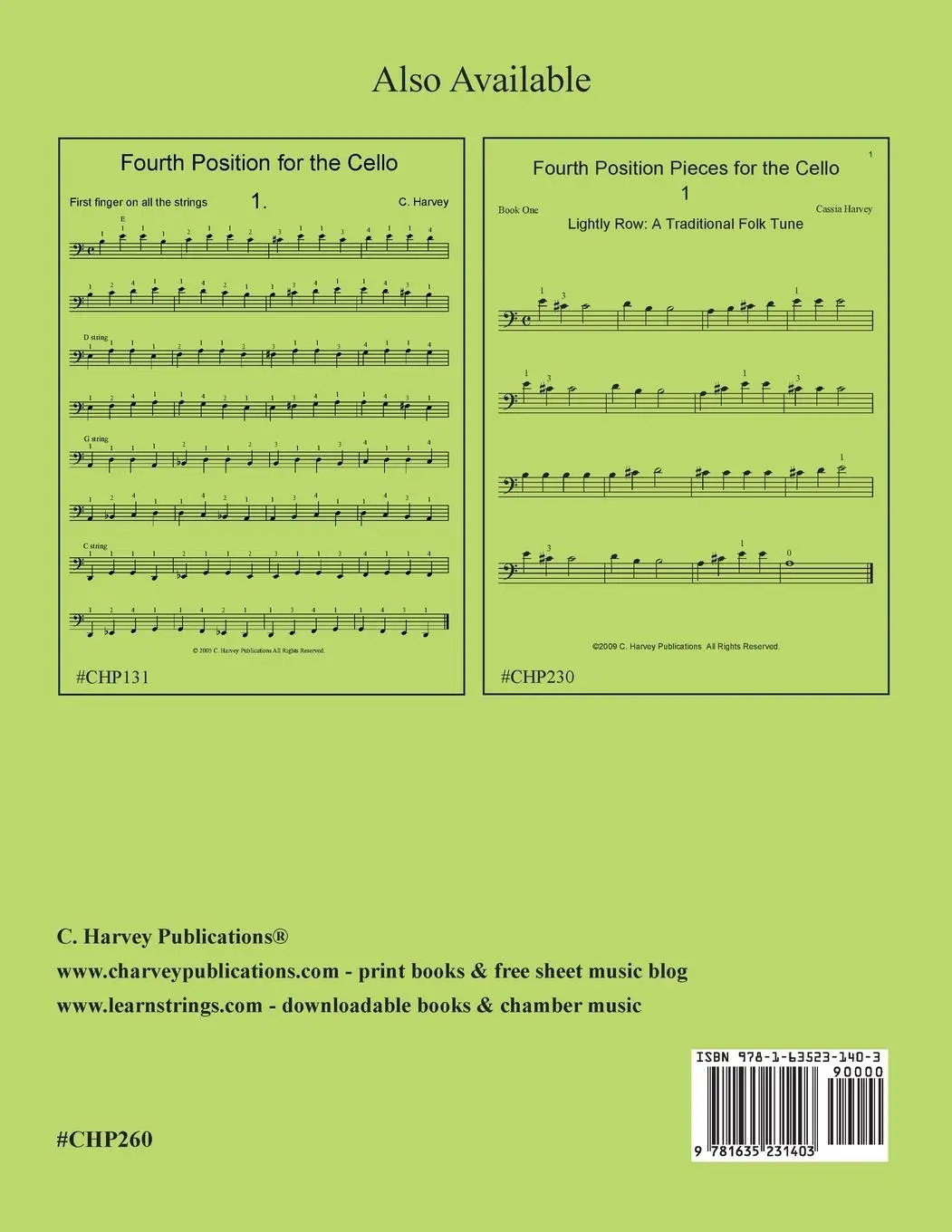 Rückseite: 9781635231403 | Fourth Position Preparatory Studies for the Cello | Cassia Harvey