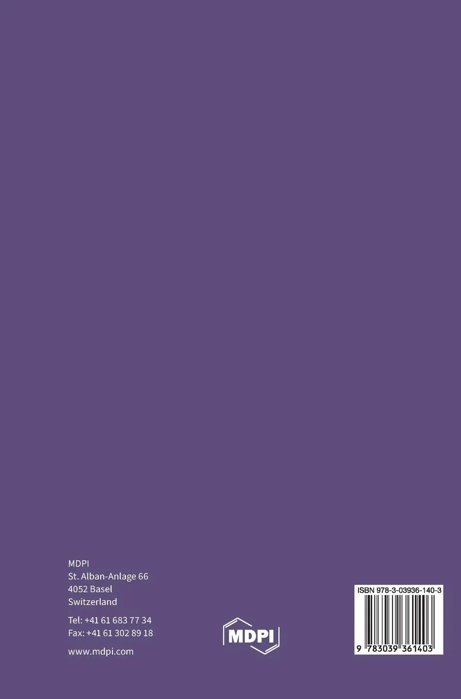 Rückseite: 9783039361403 | Statistical Methods for the Analysis of Genomic Data | Buch | Gebunden