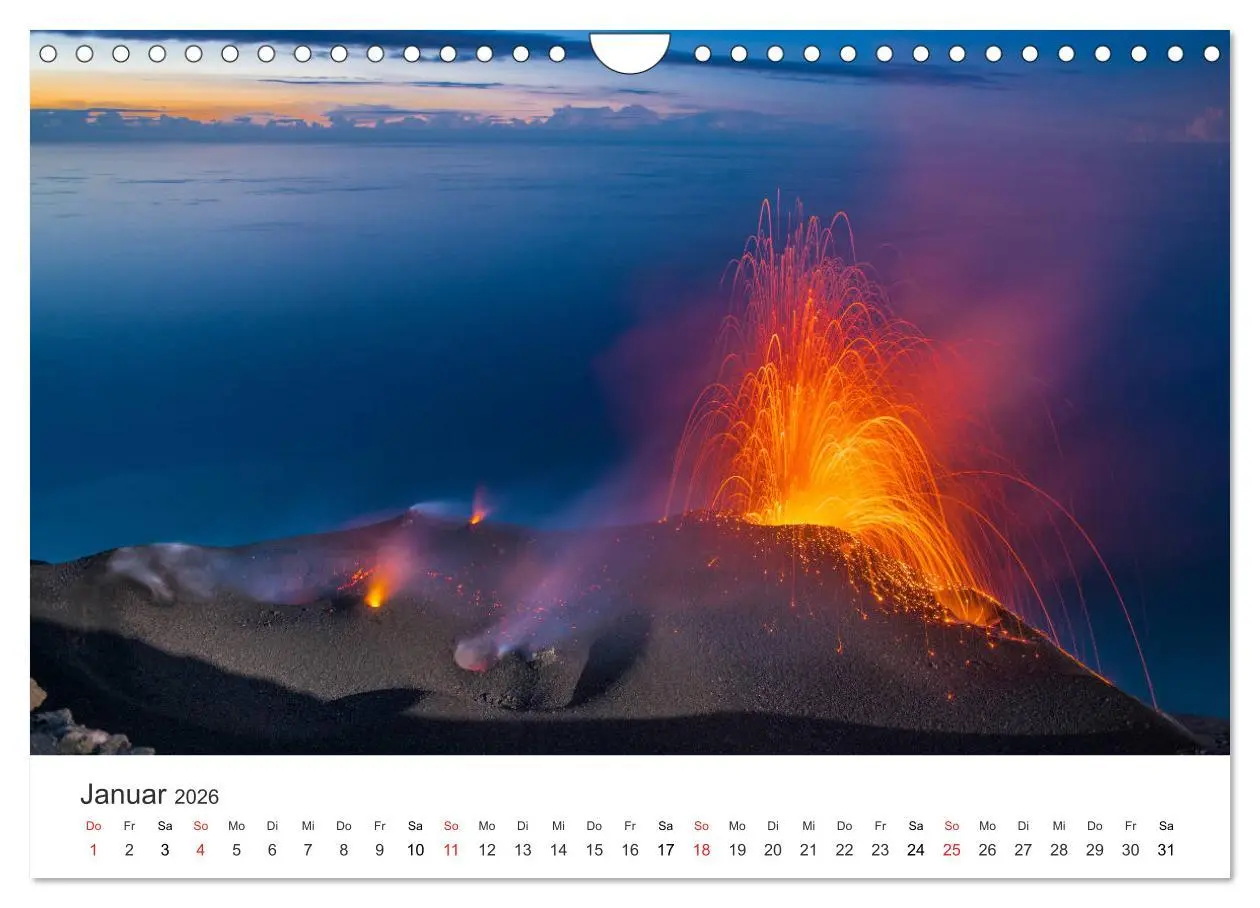 Bild: 9783457761403 | Vulkane 2026 (Wandkalender 2026 DIN A4 quer), CALVENDO Monatskalender