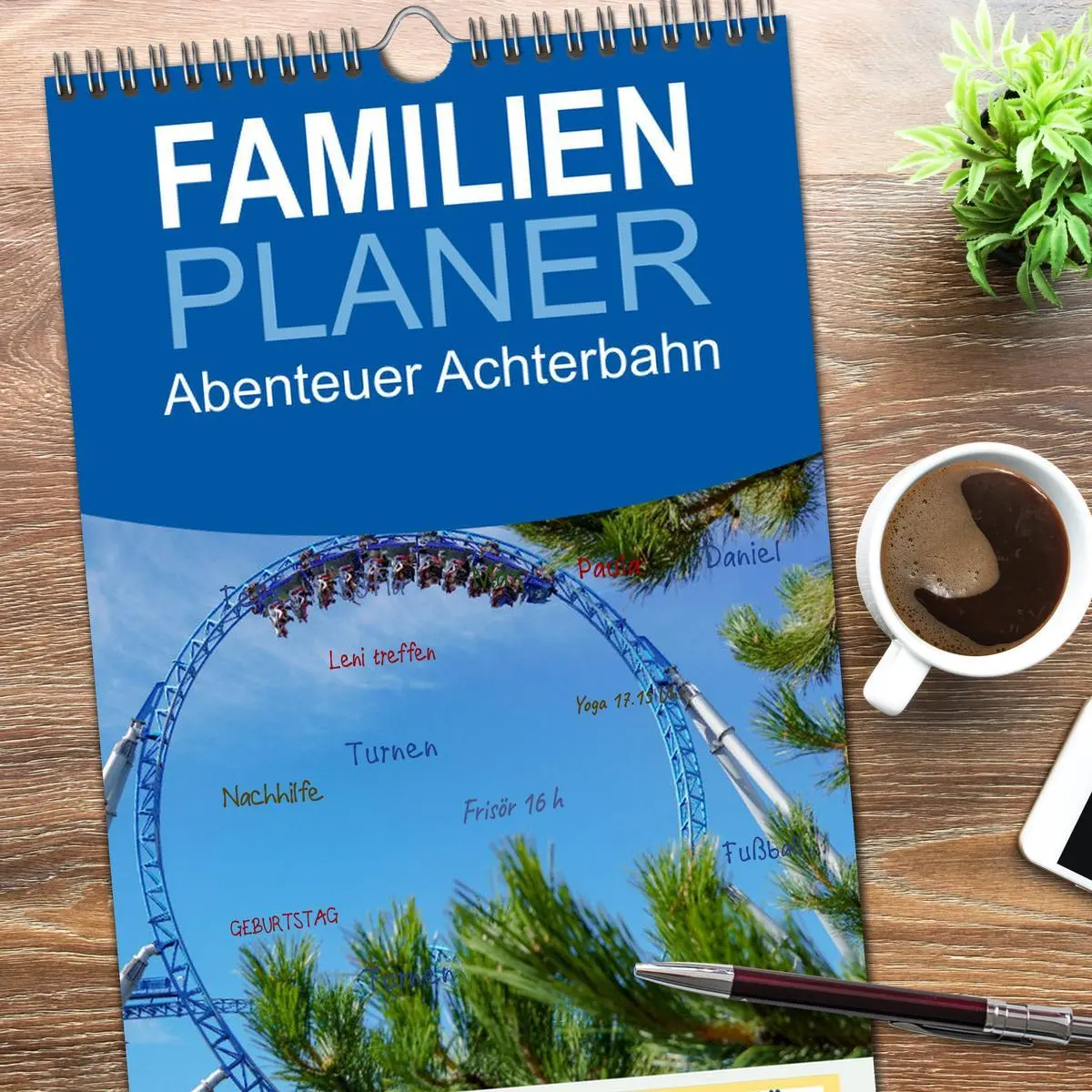 Bild: 9783516611403 | Familienplaner 2026 - Abenteuer Achterbahn mit 5 Spalten...