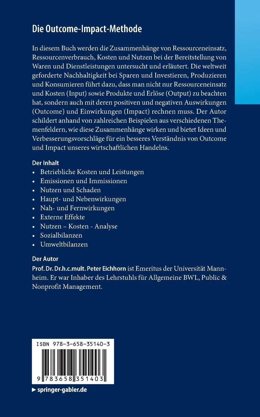Rückseite: 9783658351403 | Die Outcome-Impact-Methode | Womit man rechnen muss | Peter Eichhorn