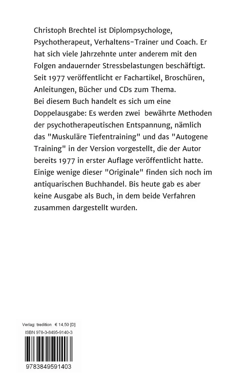 Rückseite: 9783849591403 | Basics der Entspannung | Christoph Brechtel | Buch | 96 S. | Deutsch