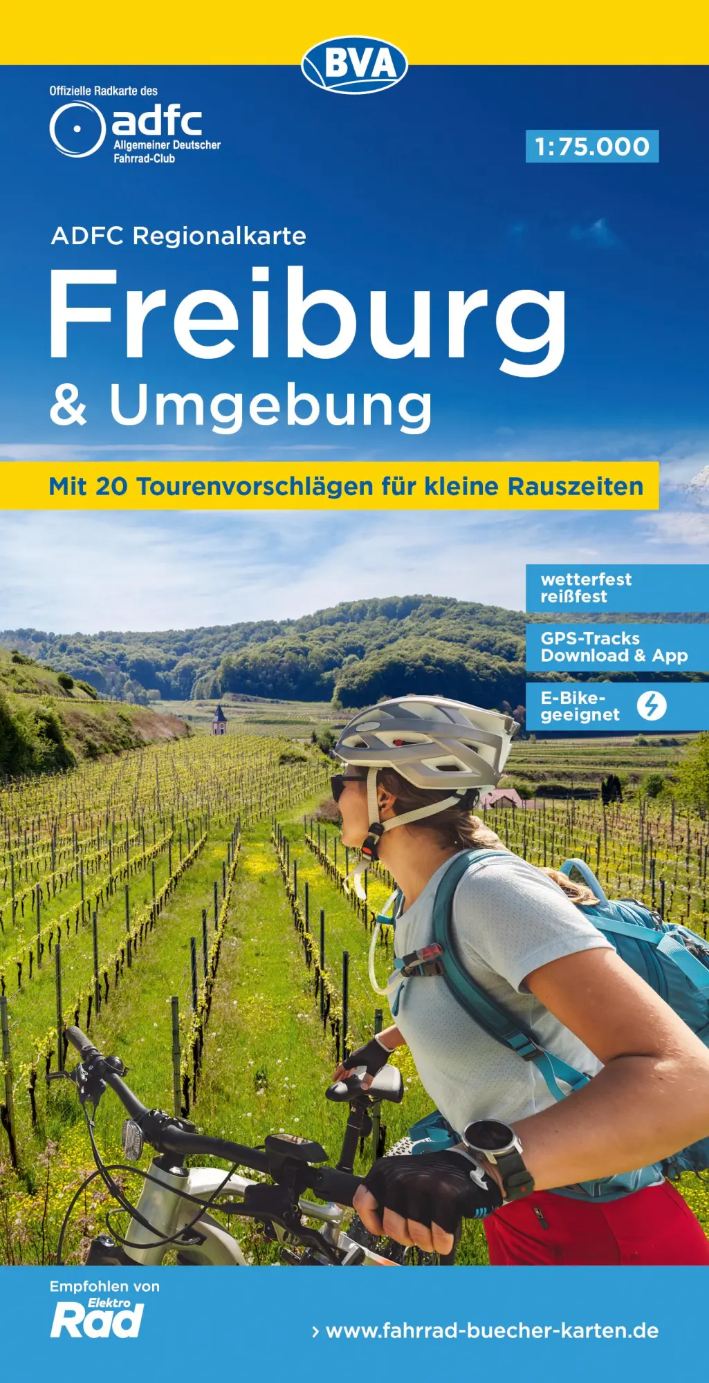 Cover: 9783969901403 | ADFC-Regionalkarte Freiburg und Umgebung 1:75.000, reiß- und...