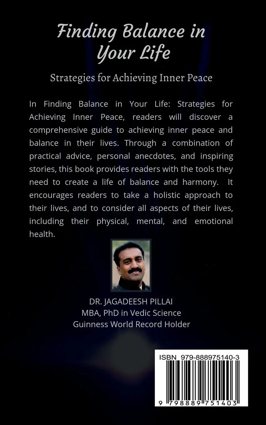 Rückseite: 9798889751403 | Finding Balance in Your Life | Jagadeesh | Taschenbuch | Englisch