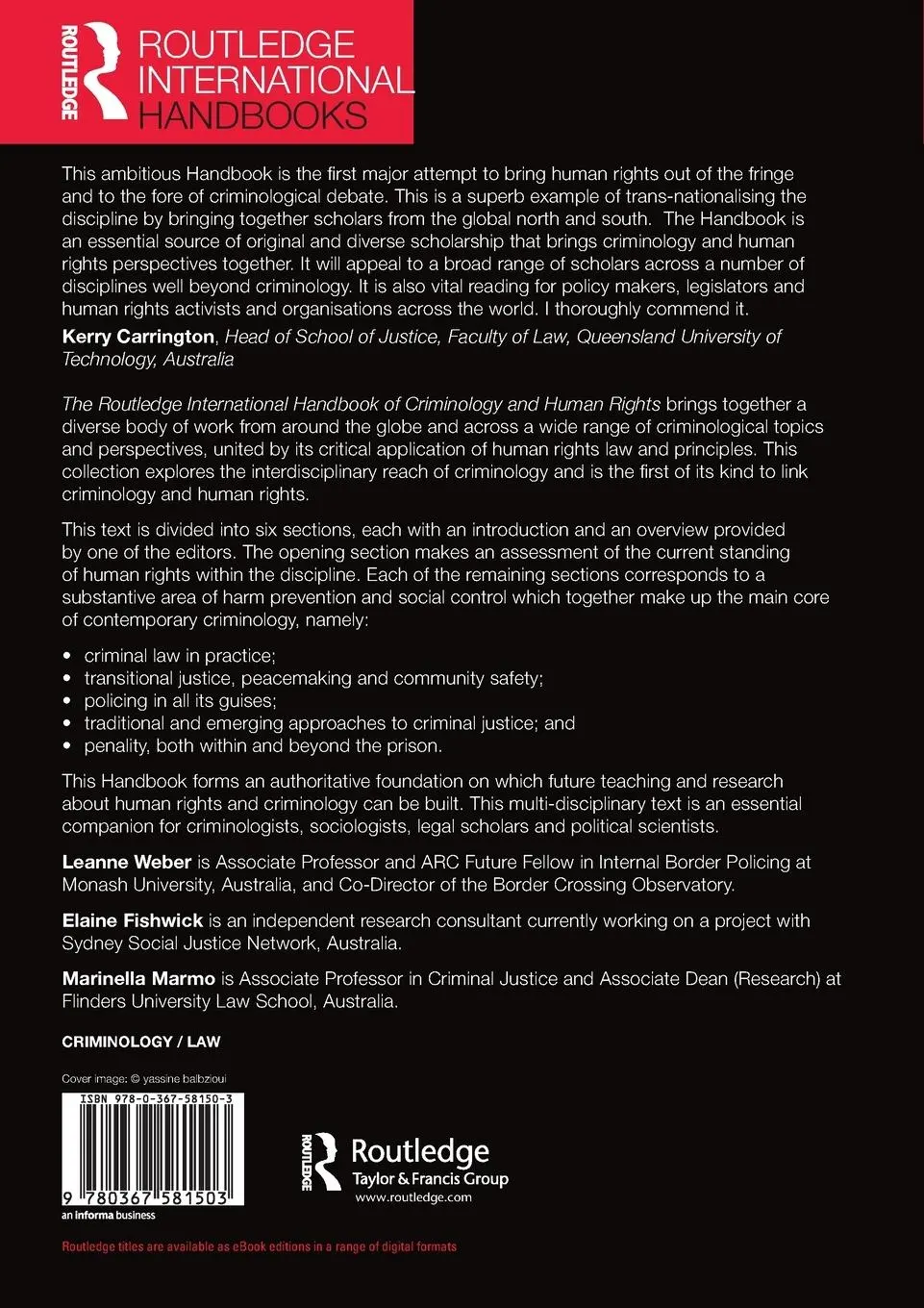 Rückseite: 9780367581503 | The Routledge International Handbook of Criminology and Human Rights
