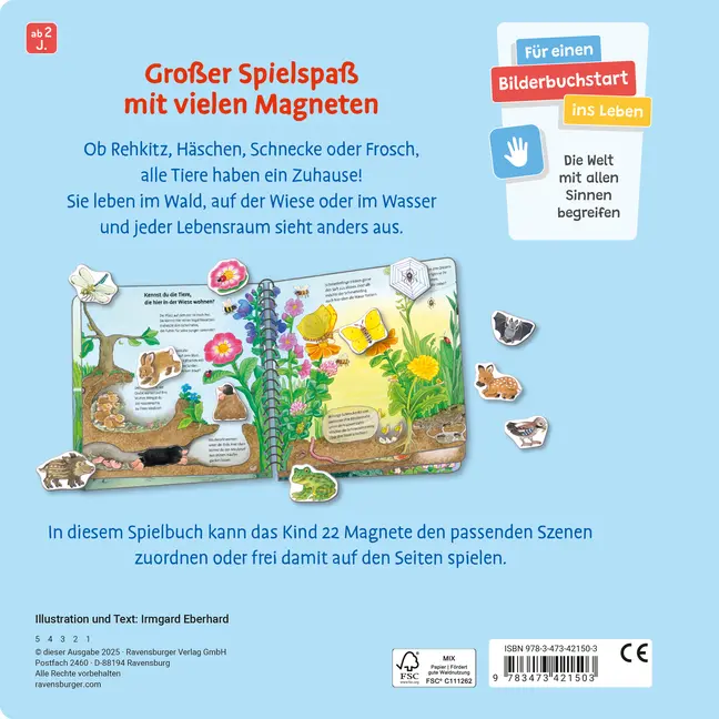 Bild: 9783473421503 | Mein großes Magnetbuch - Wer wohnt wo? | Mit 22 Magneten | Eberhard