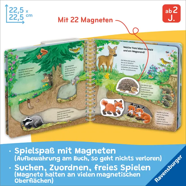 Bild: 9783473421503 | Mein großes Magnetbuch - Wer wohnt wo? | Mit 22 Magneten | Eberhard