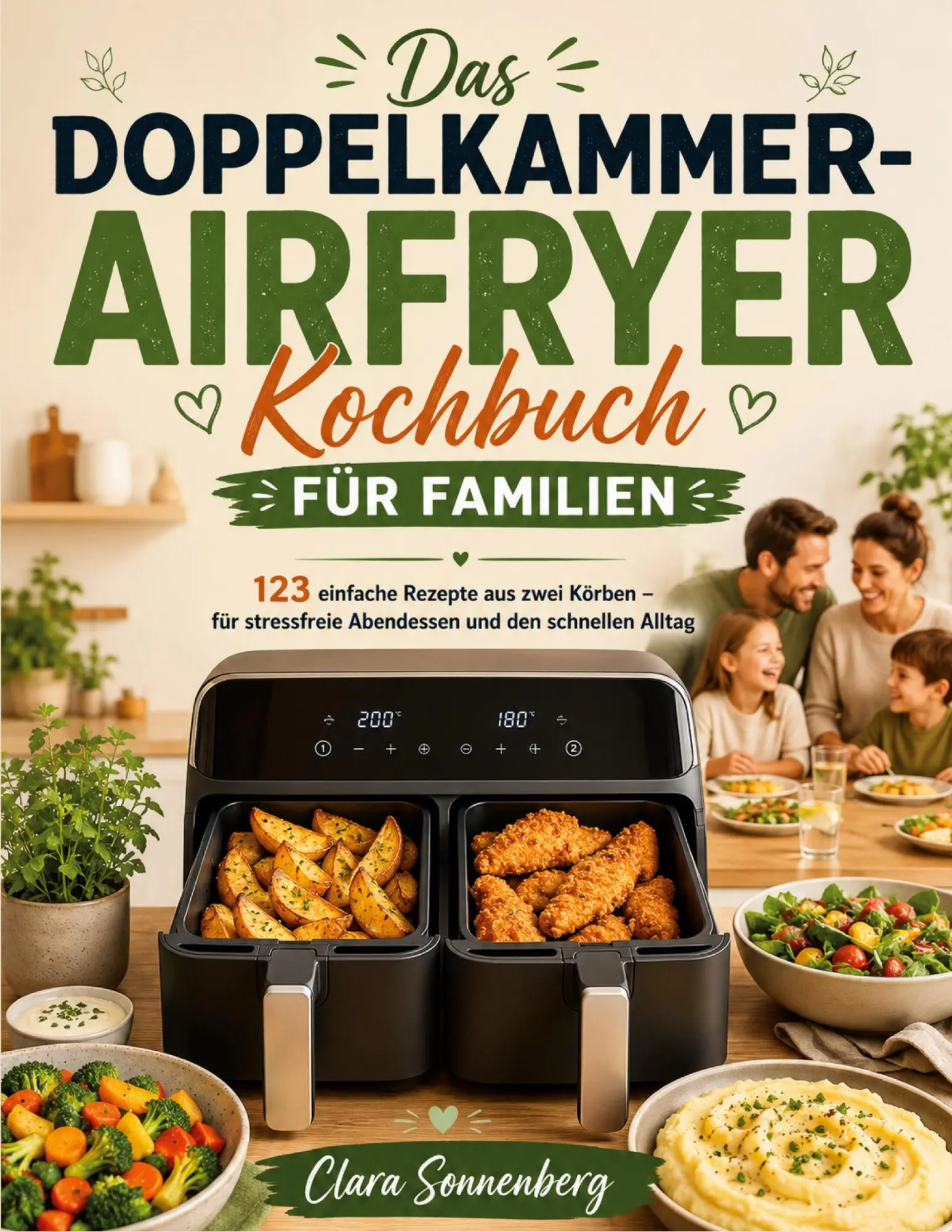 Cover: 9783695731503 | Das Doppelkammer-Airfryer Kochbuch für Familien | Clara Sonnenberg