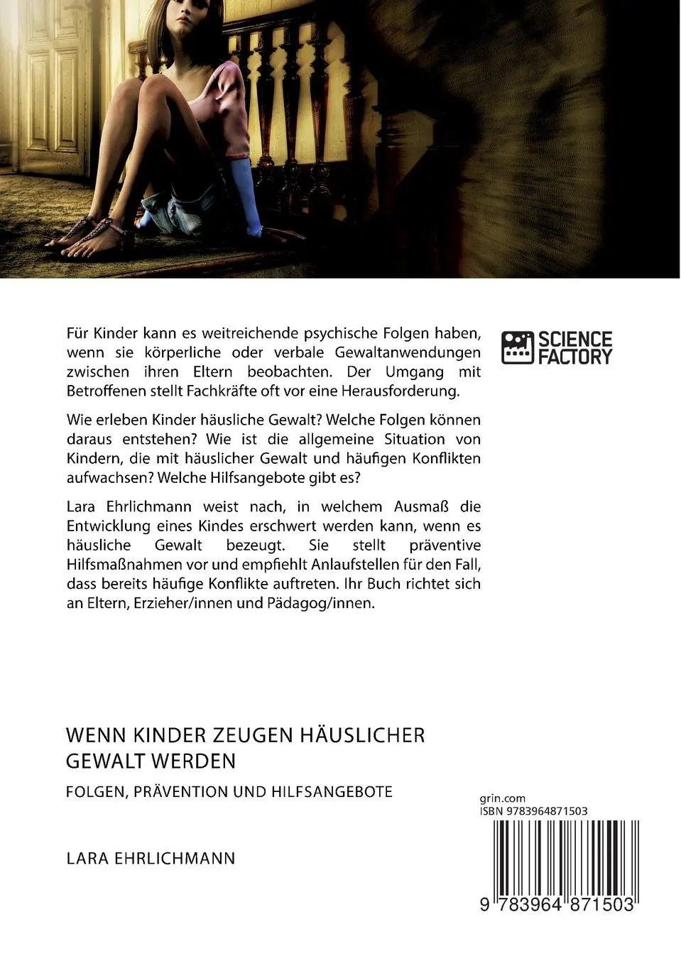 Rückseite: 9783964871503 | Wenn Kinder Zeugen häuslicher Gewalt werden. Folgen, Prävention und...