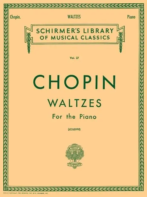 Cover: 73999521603 | Valses | Schirmer Library of Classics Volume 27 Piano Solo | Joseffy