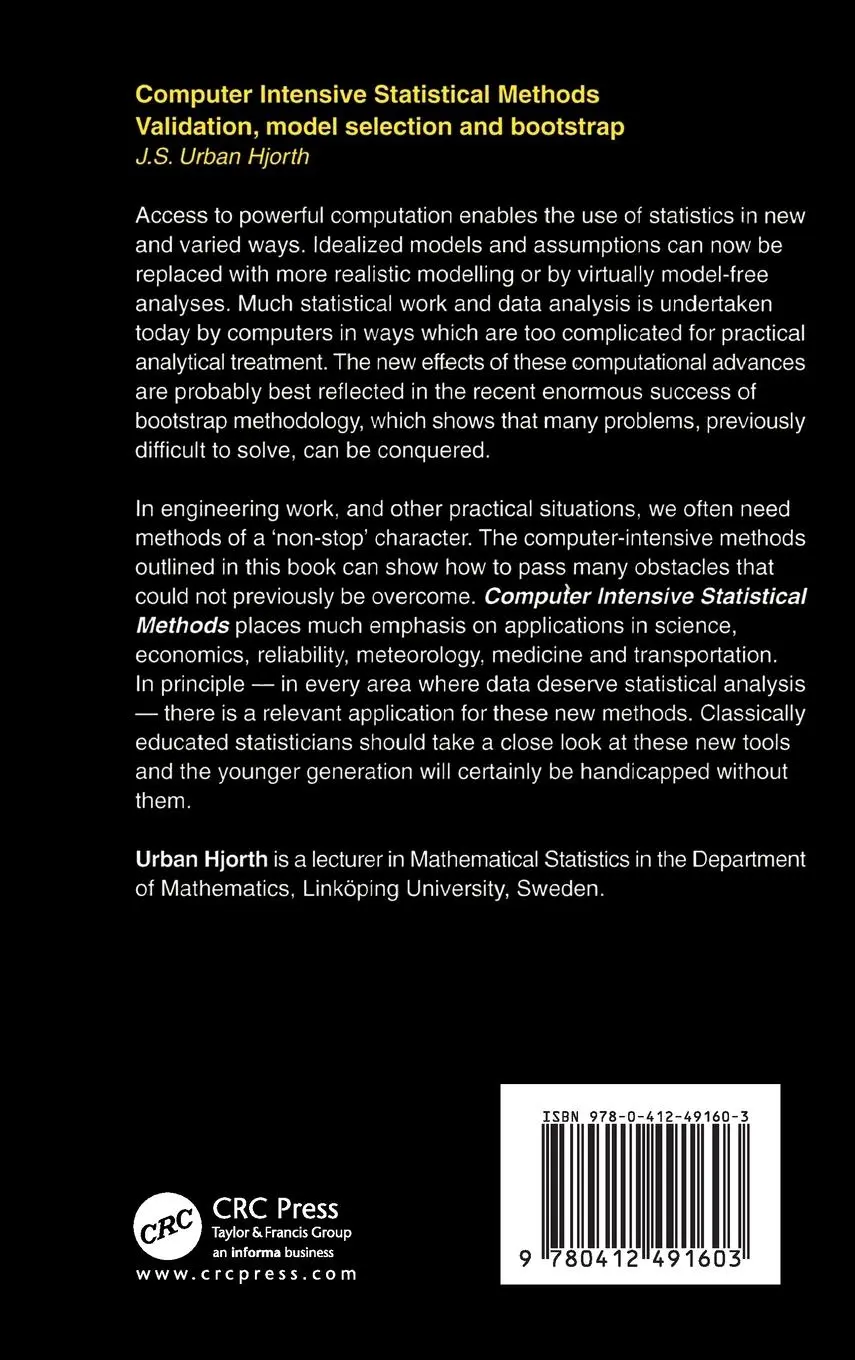 Rückseite: 9780412491603 | Computer Intensive Statistical Methods | J. S. Urban. Hjorth | Buch