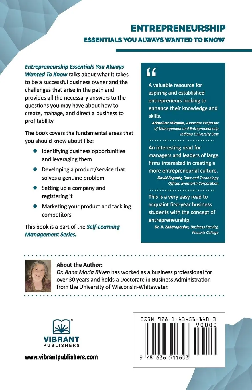 Rückseite: 9781636511603 | Entrepreneurship Essentials You Always Wanted To Know | Bliven (u. a.)