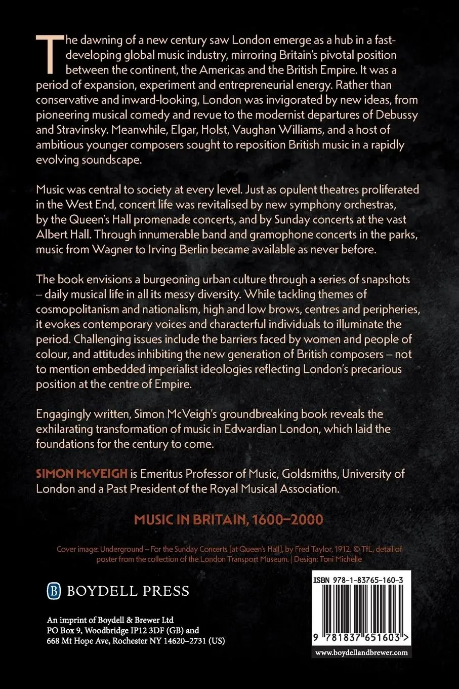 Rückseite: 9781837651603 | Music in Edwardian London | Simon Mcveigh | Taschenbuch | Englisch