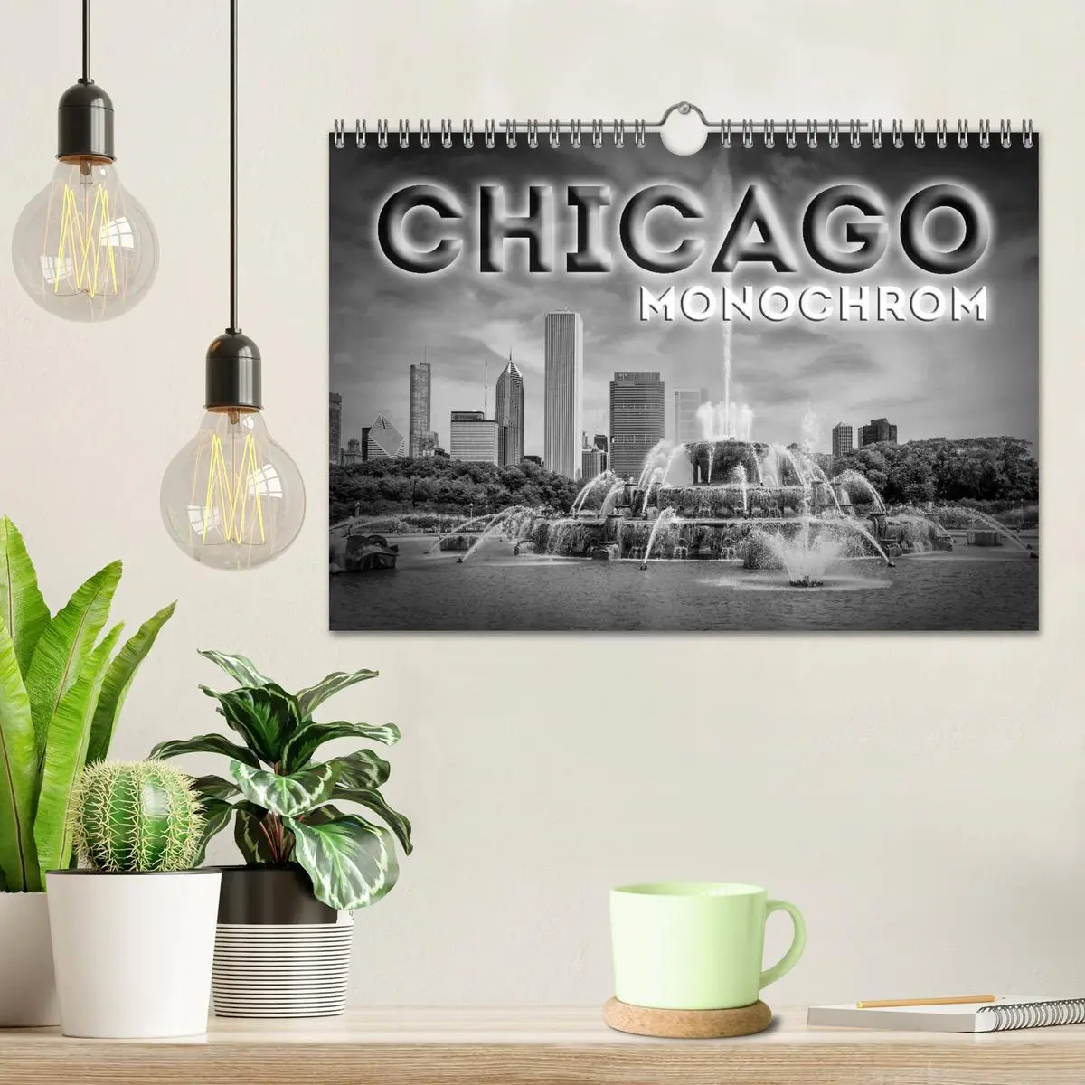 Bild: 9783516211603 | CHICAGO Monochrom (Wandkalender 2026 DIN A4 quer), CALVENDO...
