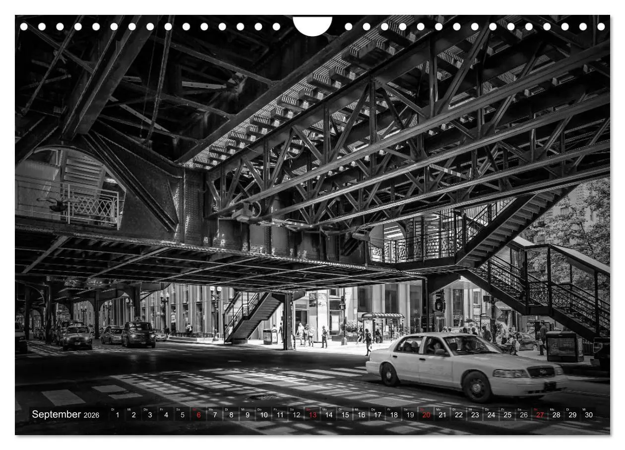 Bild: 9783516211603 | CHICAGO Monochrom (Wandkalender 2026 DIN A4 quer), CALVENDO...