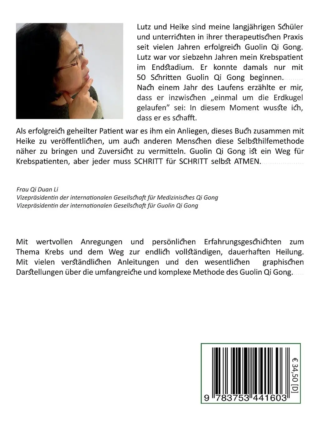 Rückseite: 9783753441603 | Atmende Schritte | Guolin Qi Gong bei Krebs | Weiß (u. a.) | Buch
