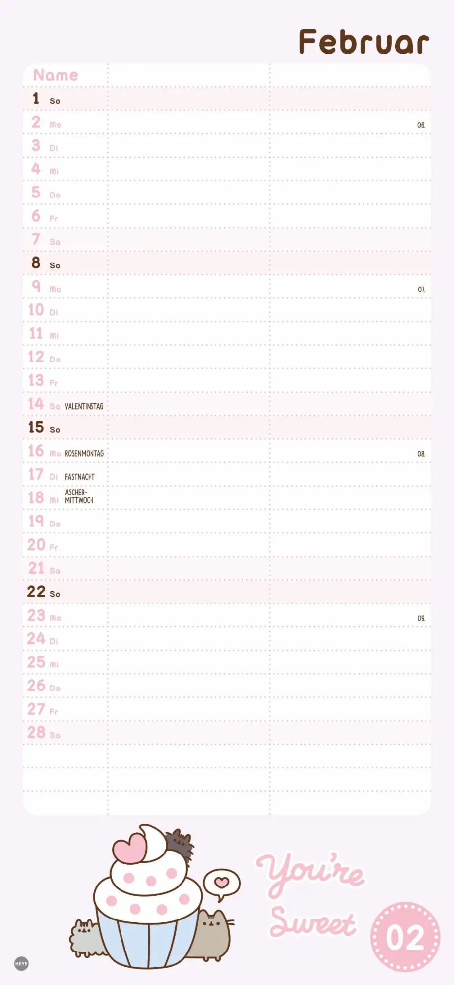 Bild: 9783756411603 | Pusheen Planer für zwei 2026 | Heye | Kalender | Spiralbindung | 14 S.
