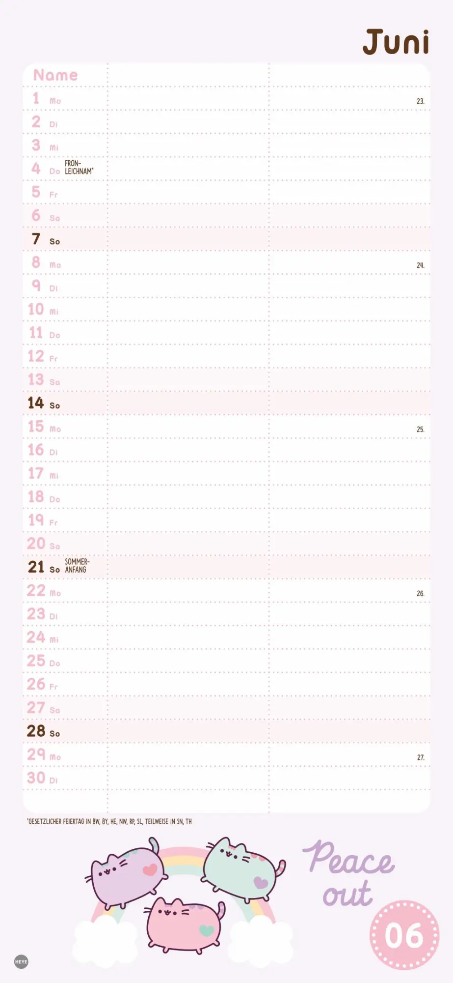 Bild: 9783756411603 | Pusheen Planer für zwei 2026 | Heye | Kalender | Spiralbindung | 14 S.