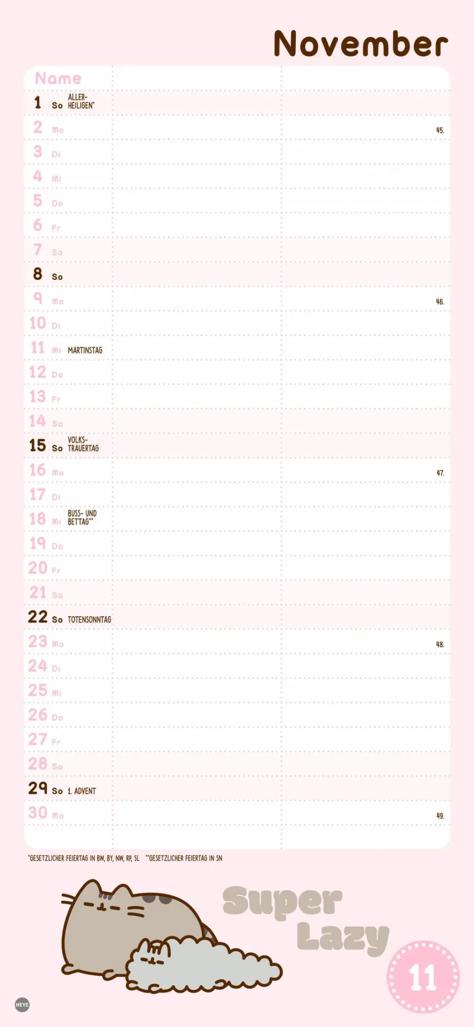 Bild: 9783756411603 | Pusheen Planer für zwei 2026 | Heye | Kalender | Spiralbindung | 14 S.