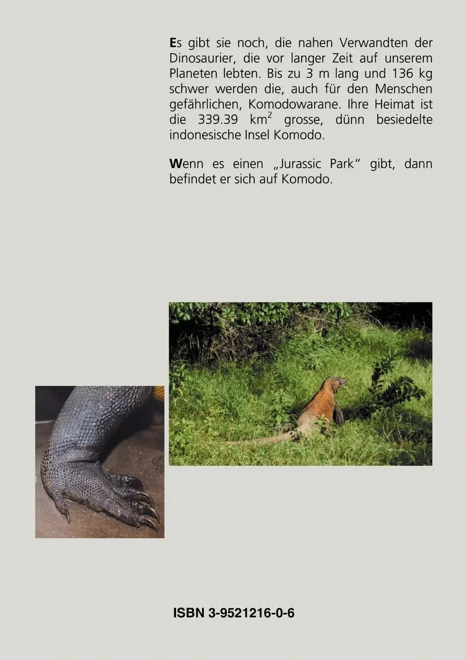 Rückseite: 9783952121603 | Der Komodowaran - Ein Sprung in die Zeit der Saurier | Blatter | Buch