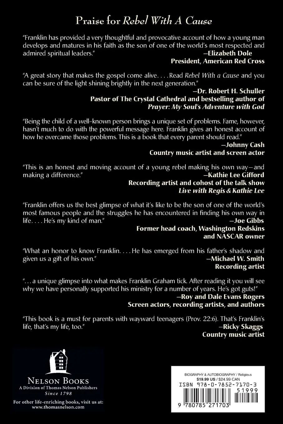 Rückseite: 9780785271703 | Rebel With a Cause | Franklin Graham | Taschenbuch | Englisch | 1997