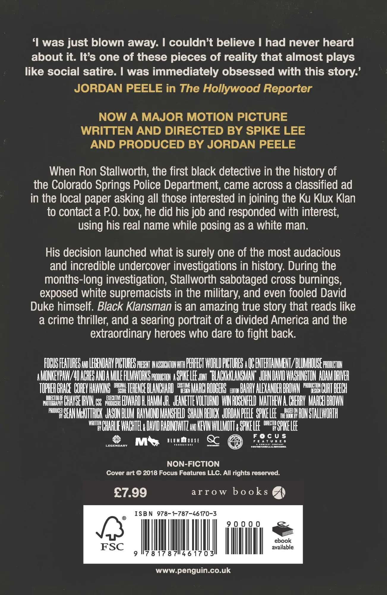Rückseite: 9781787461703 | Black Klansman | NOW A MAJOR MOTION PICTURE | Ron Stallworth | Buch