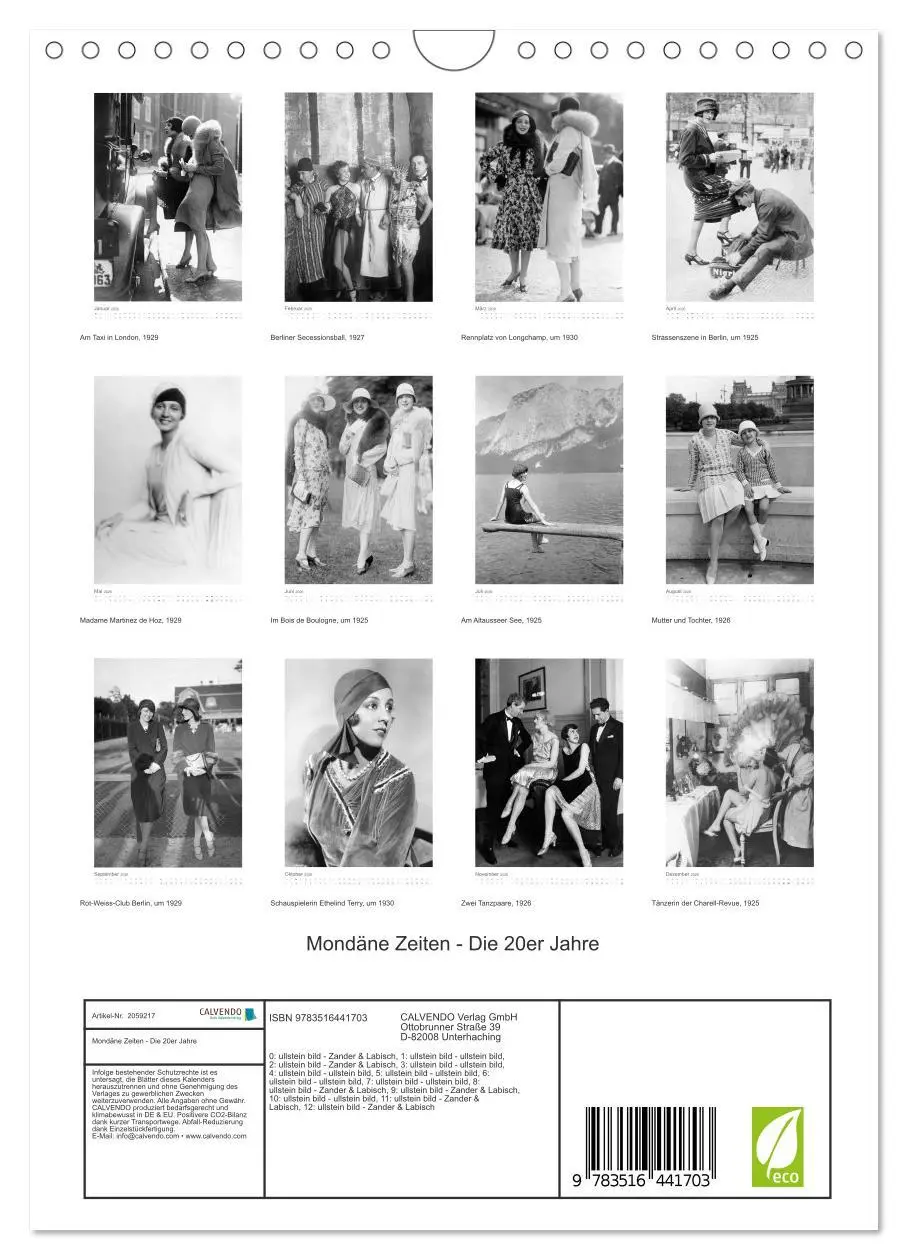 Bild: 9783516441703 | Mondäne Zeiten - Die 20er Jahre (Wandkalender 2026 DIN A4 hoch),...