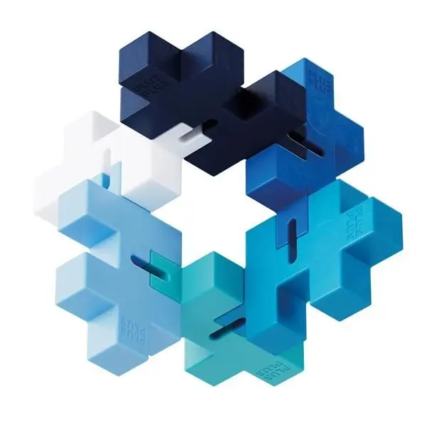 Bild: 5710409201803 | Plus-Plus Hexel Flex Bausteine, blau | 9603486 | 2024 | PLUS PLUS