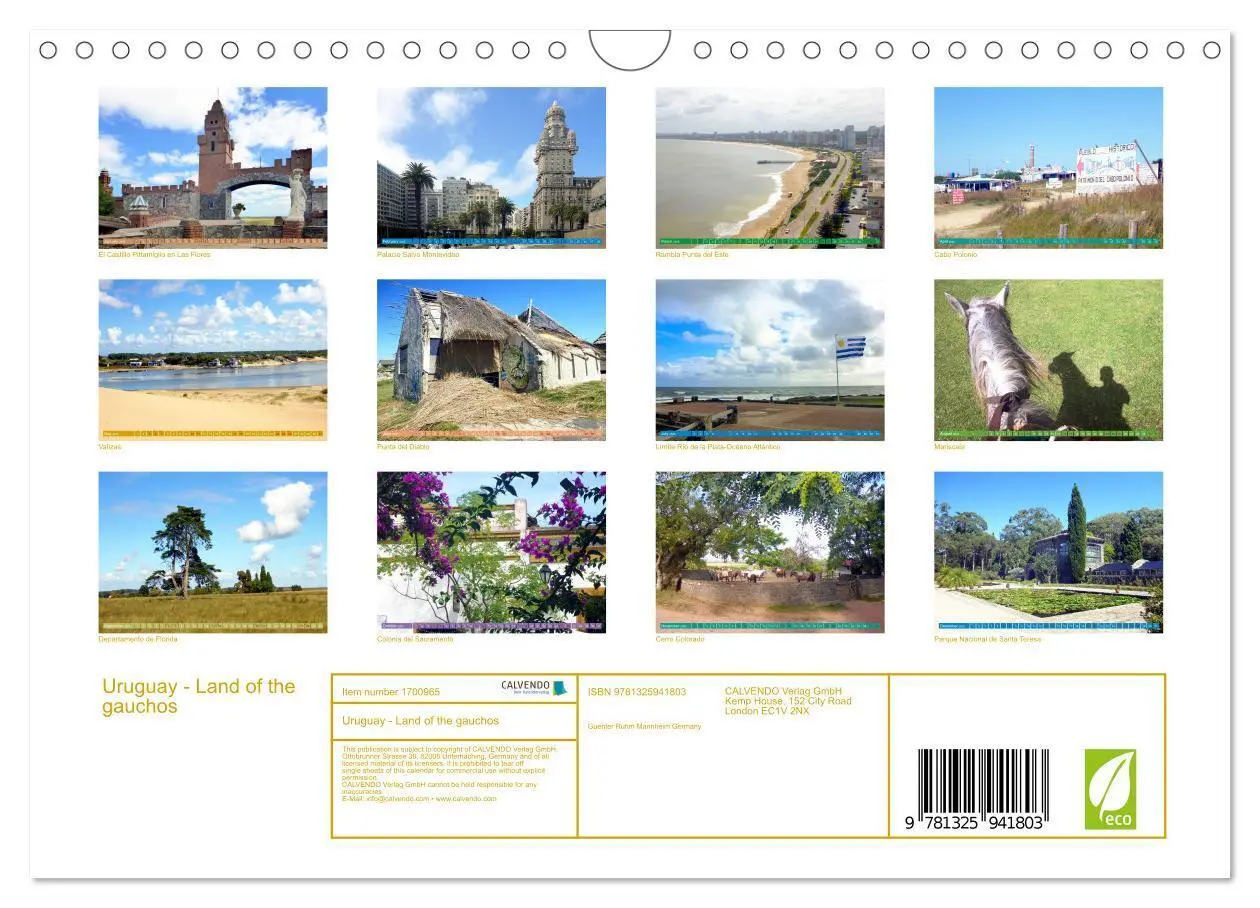 Bild: 9781325941803 | Uruguay - Land of the gauchos (Wall Calendar 2025 DIN A4...