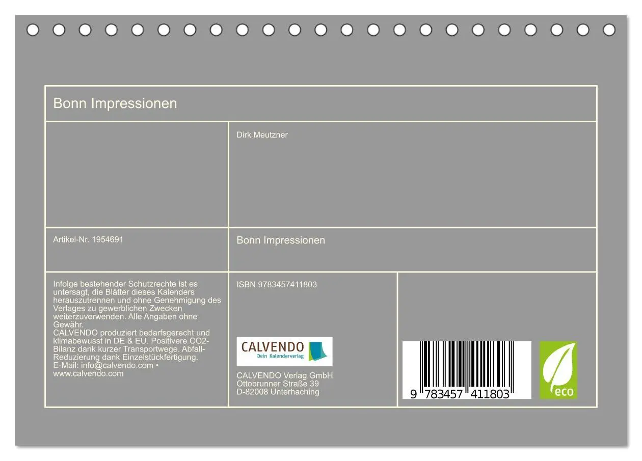 Bild: 9783457411803 | Bonn Impressionen (Tischkalender 2026 DIN A5 quer), CALVENDO...
