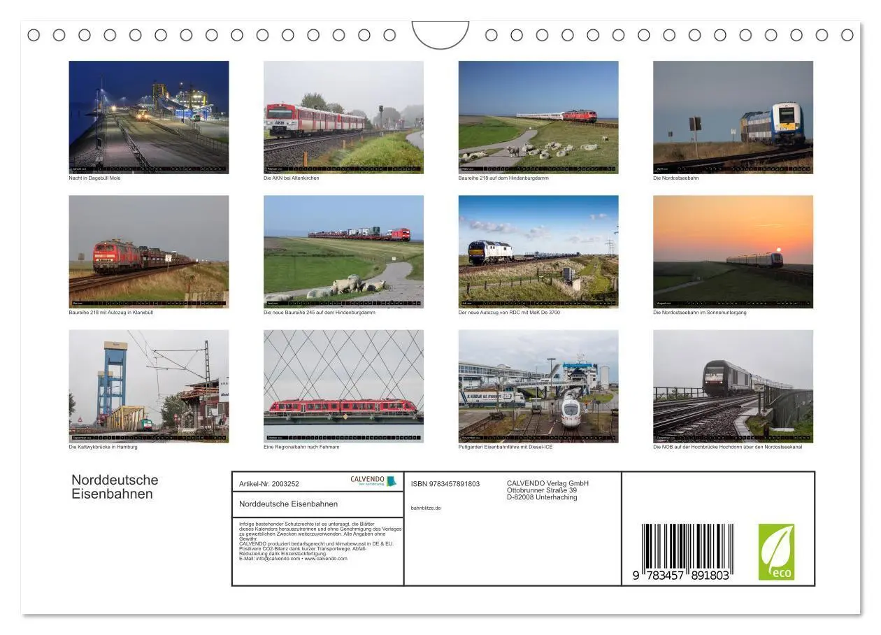 Bild: 9783457891803 | Norddeutsche Eisenbahnen (Wandkalender 2026 DIN A4 quer), CALVENDO...