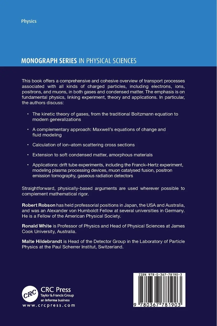 Rückseite: 9780367781903 | Fundamentals of Charged Particle Transport in Gases and Condensed...