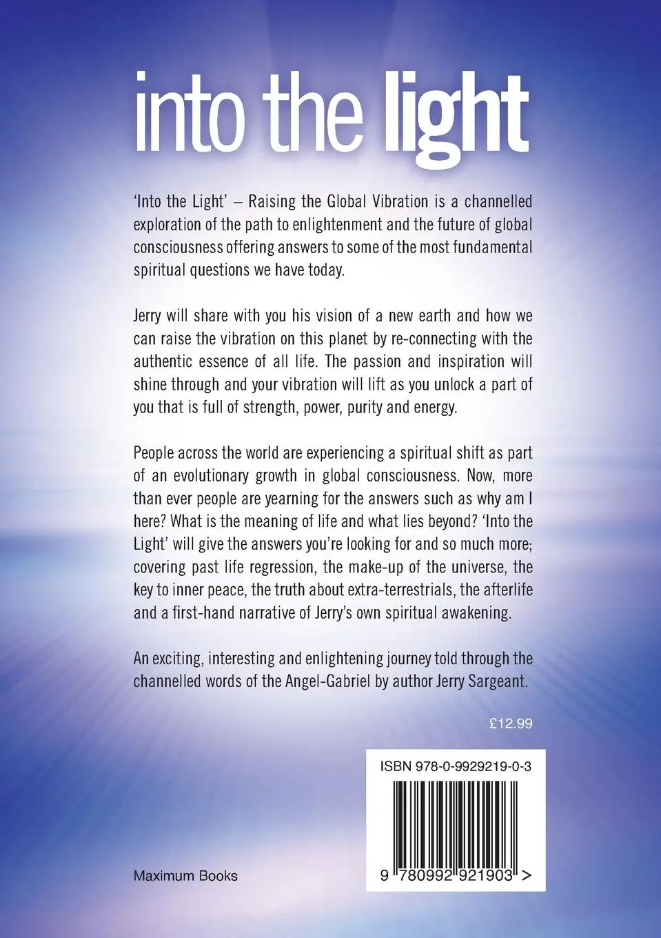 Rückseite: 9780992921903 | into the light | Jerry Sargeant | Taschenbuch | Englisch | 2014