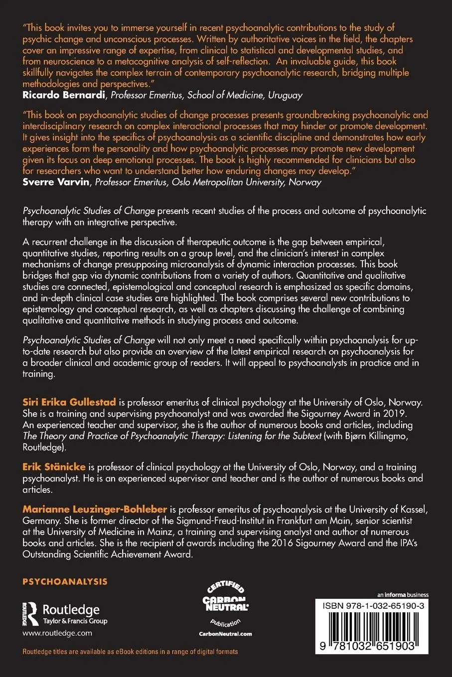 Rückseite: 9781032651903 | Psychoanalytic Studies of Change | An Integrative Perspective | Buch