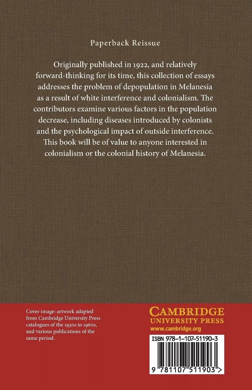 Rückseite: 9781107511903 | Essays on the Depopulation of Melanesia | W. H. R Rivers | Taschenbuch