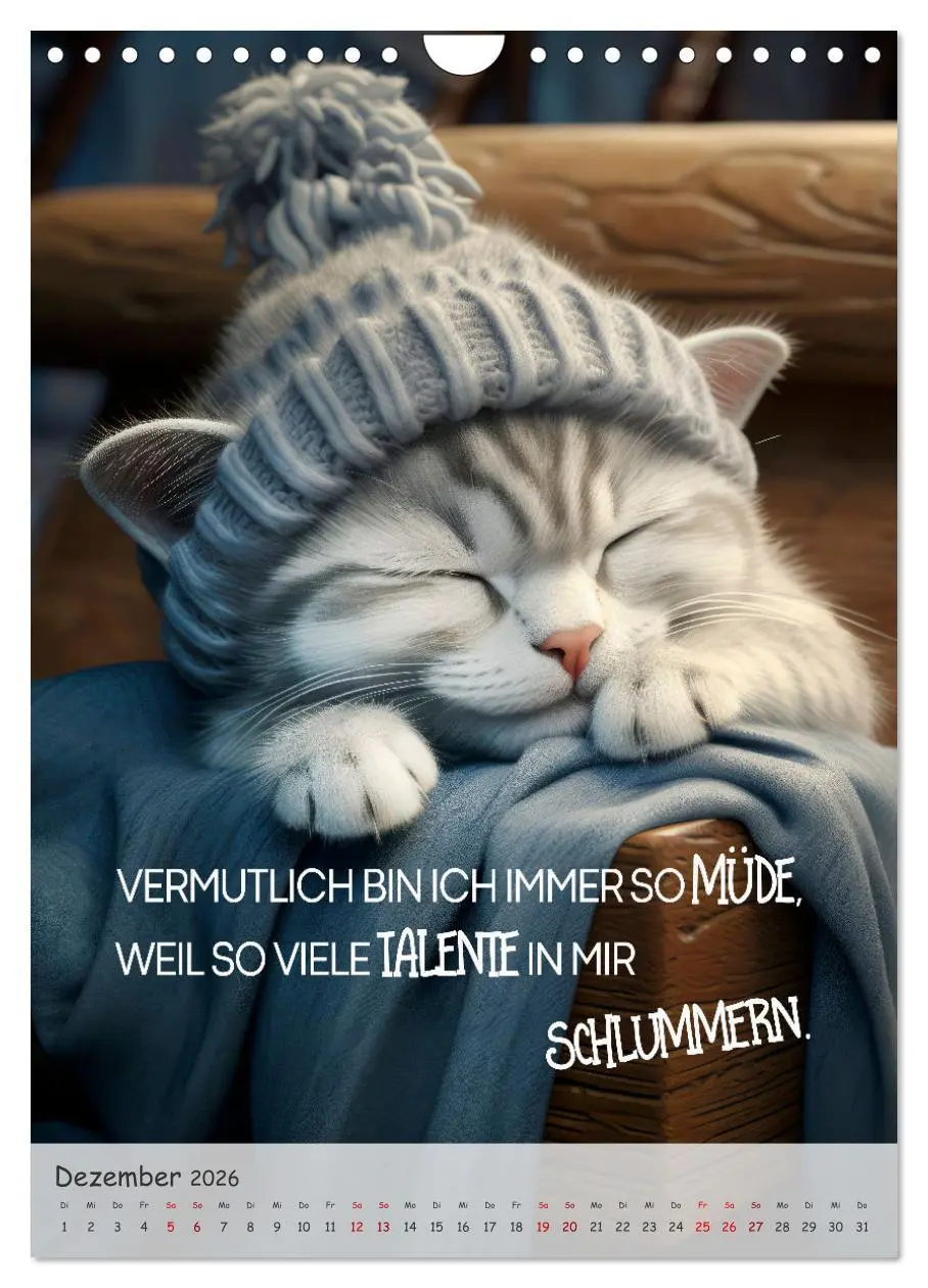Bild: 9783516281903 | COOLE KATZEN Sprücheklopfer (Wandkalender 2026 DIN A4 hoch),...