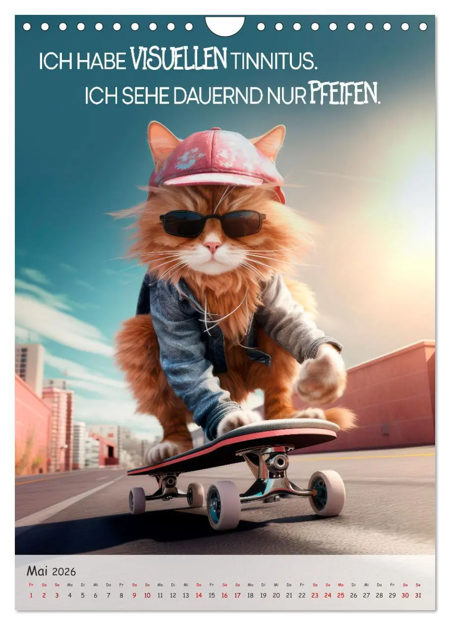 Bild: 9783516281903 | COOLE KATZEN Sprücheklopfer (Wandkalender 2026 DIN A4 hoch),...