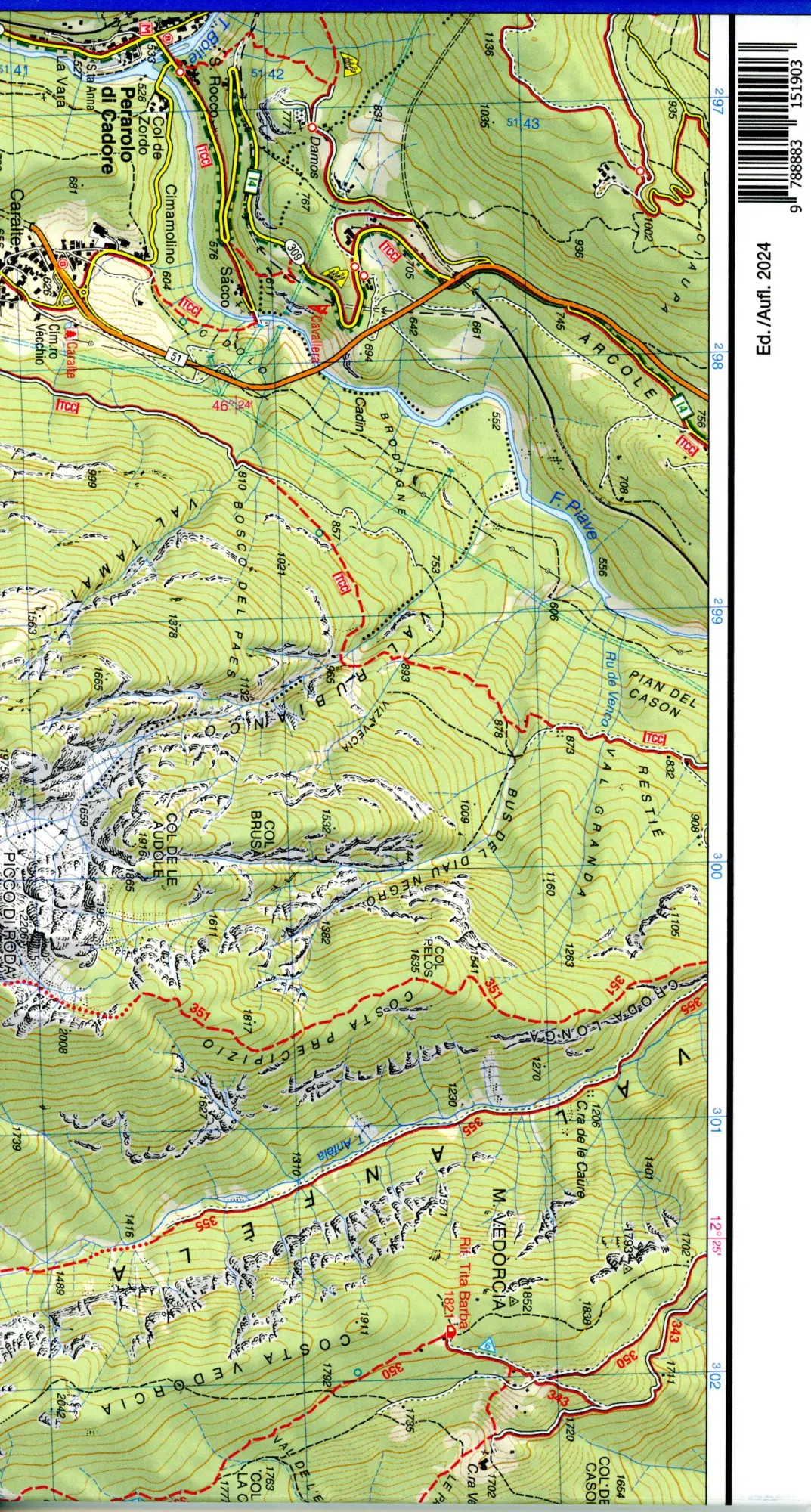 Bild: 9788883151903 | Dolomiti Sinistra Piave | 1:25000 | (Land-)Karte | Italienisch | 2024