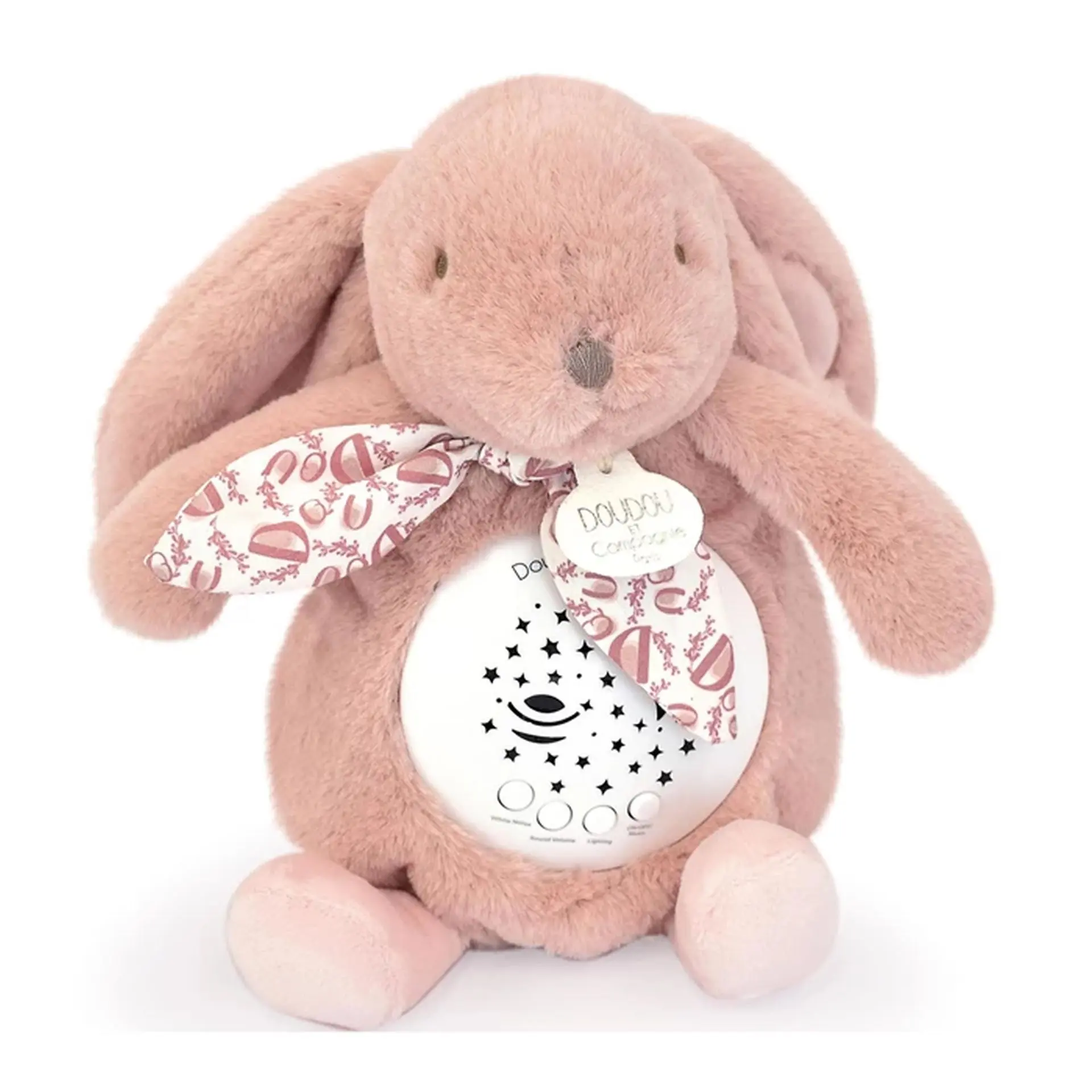 Cover: 3700335242003 | Nachtlicht Sterne &amp; Musik, Hase rosa 19cm | 8904200 | DOUDOU