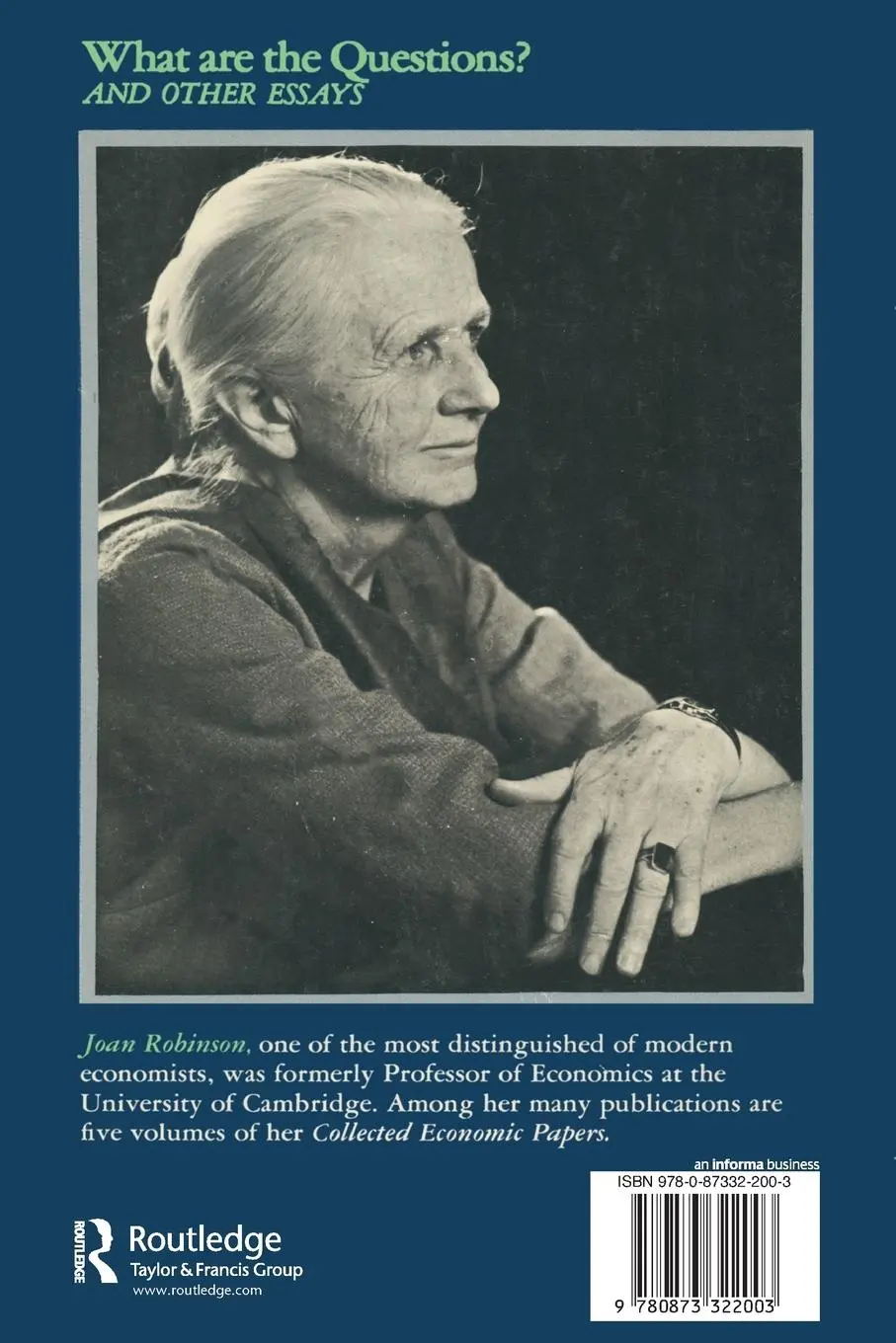 Rückseite: 9780873322003 | What are the Questions and Other Essays | Robert K Robinson | Buch