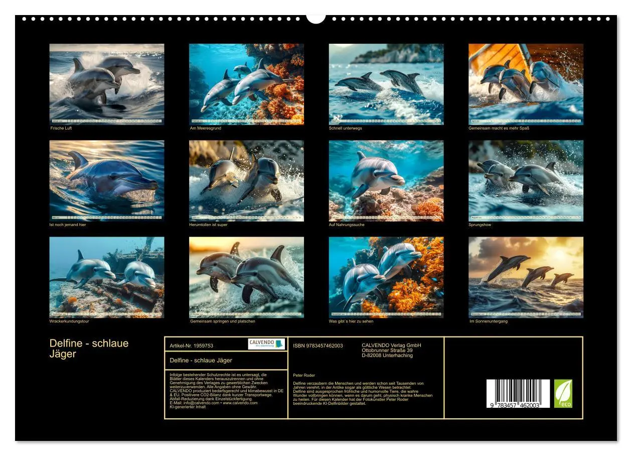 Bild: 9783457462003 | Delfine - schlaue Jäger (hochwertiger Premium Wandkalender 2026 DIN...