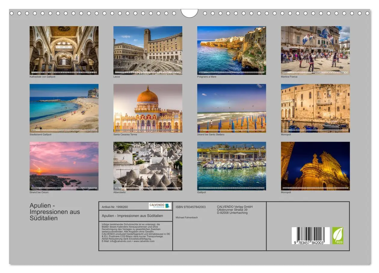 Bild: 9783457842003 | Apulien - Impressionen aus Süditalien (Wandkalender 2026 DIN A3...